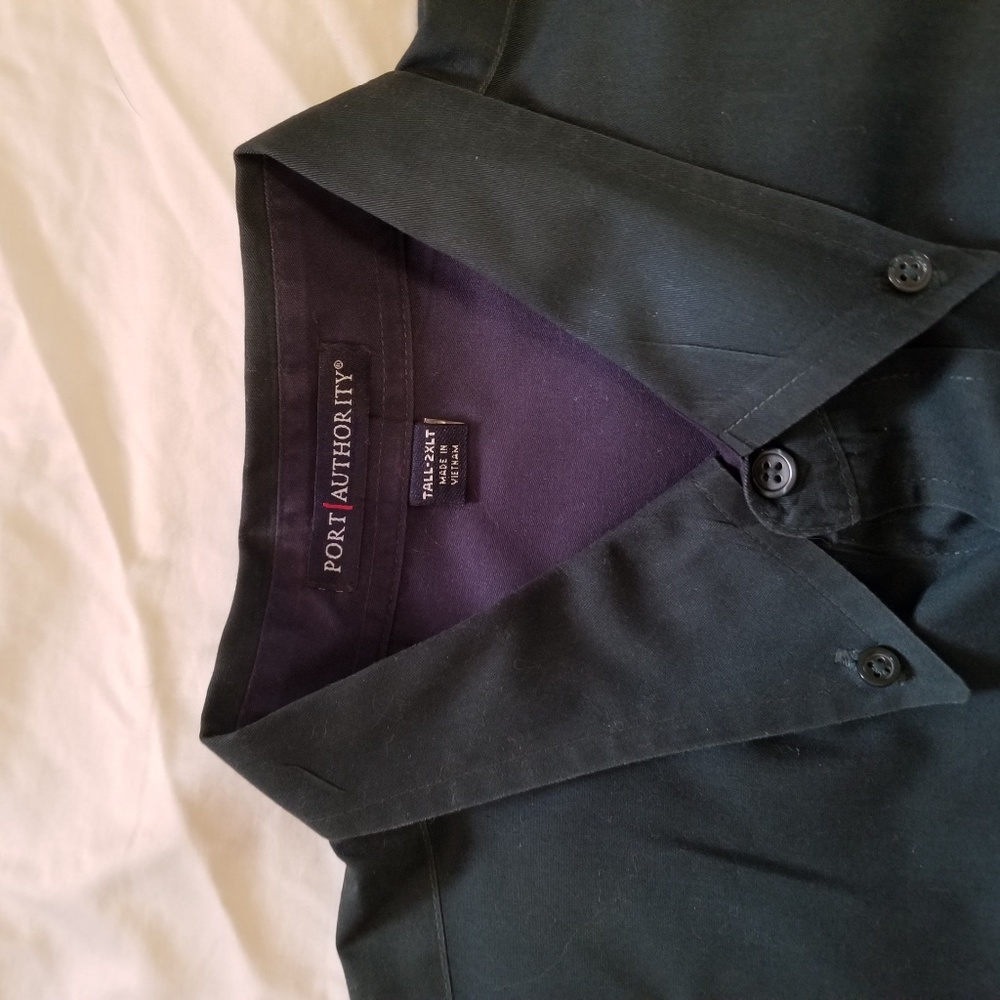 Dark Green Cotton Dress Shirt 2XL Tall